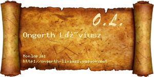 Ongerth Líviusz névjegykártya